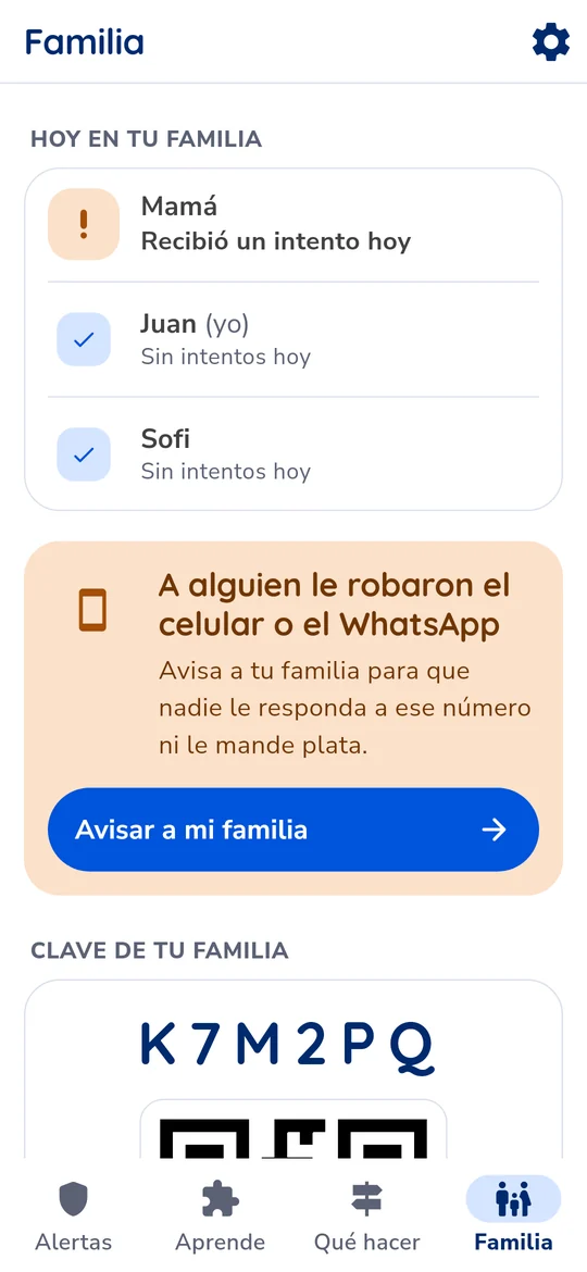 Familia: quién recibió un intento hoy y aviso de celular robado